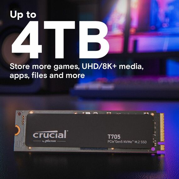Твердотельный накопитель SSD Crucial T705 4TB PCIe Gen5 NVMe, M.2 [CT4000T705SSD3] фотографии