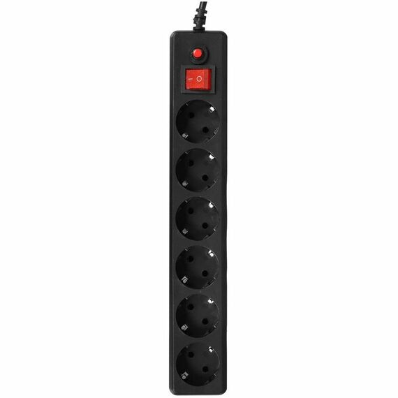 Сетевой фильтр Гарнизон ECL-6-B-3 черный, 6 розеток, 10А, 3м, ур.защиты 4, пакет фотографии