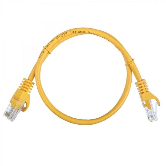 Патч-корд ACD ACD-LPU5E-5DY Cat5e, UTP, 24AWG, 4Pair, 7/0.18мм CCA, желтый, 0.5м фотографии