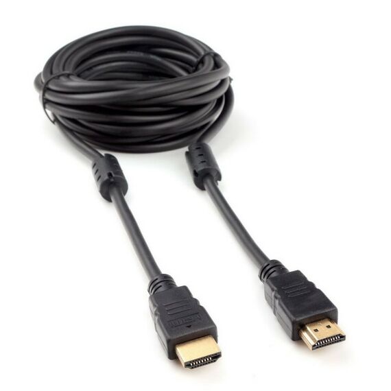 Кабель HDMI Cablexpert CCF2-HDMI4-15 4,5м, v2.0, 19M/19M, черный, позол.разъемы, экран, 2 ферр кольца, пакет, (272269) фотографии