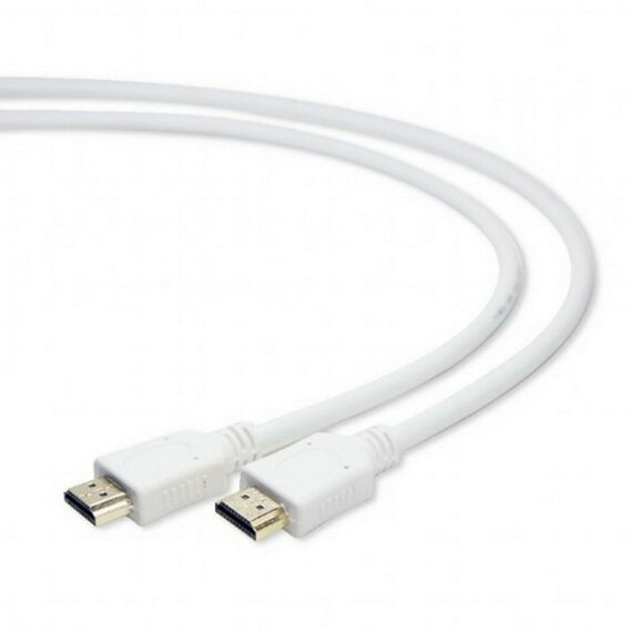 Кабель HDMI Cablexpert CC-HDMI4-W-10 3м, v1.4, 19M/19M, белый, позол.разъемы, экран, пакет фотографии