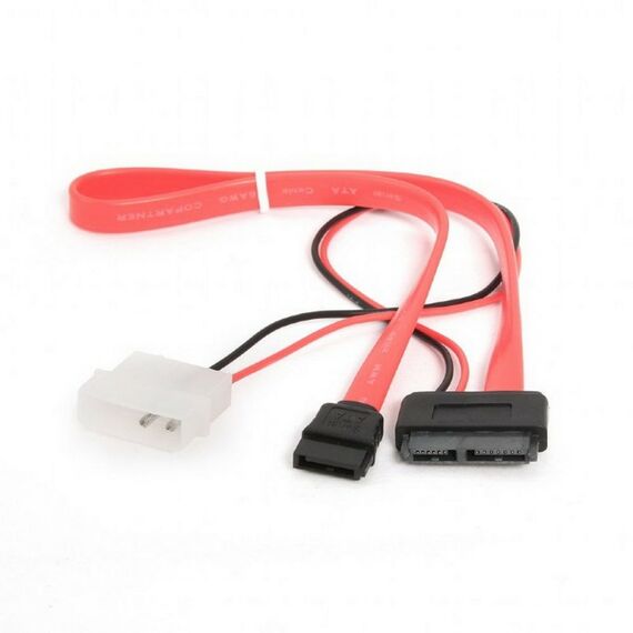 Кабель Cablexpert CC-SATA-C2 Combo Slim(mini) SATA molex+SATA / SATA, 15pin+7pin, длина инт. - 35см, питание - 30см фотографии