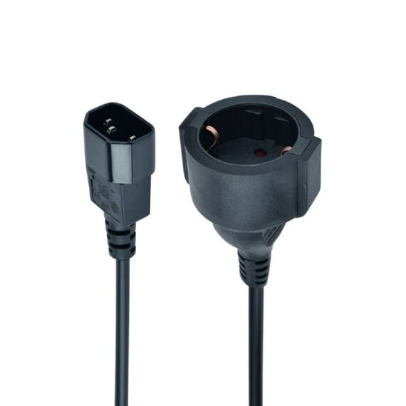 Кабель питания Cablexpert PC-SFC14M-01 15 см, C14 - евророзетка (Schuko S23), 3*0.75 mm2, 10A фотографии