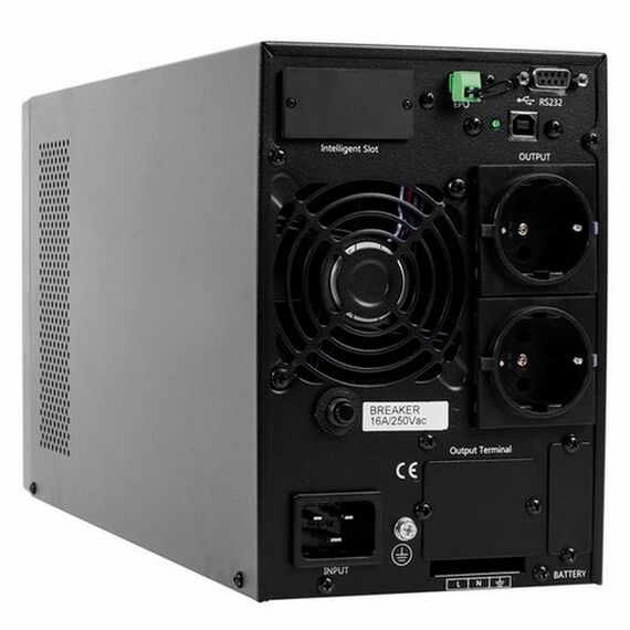 Источник бесперебойного питания PowerMAN Online 2000 Plus UPS 2000VA ONL2K Plus>LCD, ComPort, USB, защита телефонной  линии/RJ45, без АКБ фотографии
