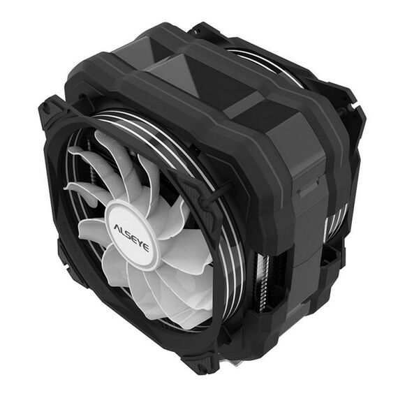Вентилятор ALSEYE M120D (PLUS) Universal 200W, Heat pipe 6mm*6, 120mm FAN 700-1900rpm, 73.75CFM, 41.2dBA, 8 LED, LED temperature cover RTL [AS.01.01.0044] фотографии