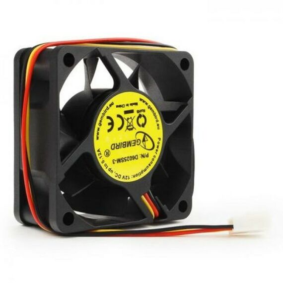 Вентилятор в корпус Gembird D6025SM-3 60x60x25, втулка, 3 pin, провод 25 см, OEM {100} фотографии