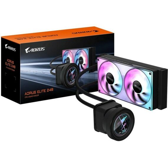 Жидкостная система охлаждения GigaByte AORUS ELITE 240 2 x 120mm ARGB Fan, RTL [GP-AORUS ELITE 240] фотографии