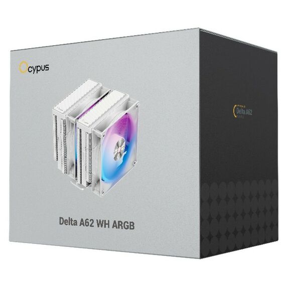Вентилятор для процессора Ocypus Delta A62 WH ARGB White 260W, all Intel/ AMD AM*, 2 fans, Screws [Delta-A62-WH2NAWN00X-GL] фотографии
