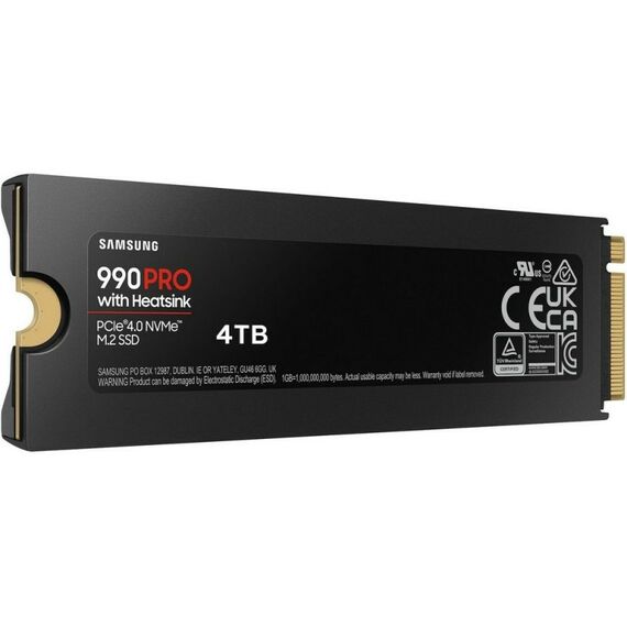 Твердотельный накопитель SSD Samsung 990 PRO with Heatsink MZ-V9P4T0GW 4TB M.2 2280, PCIe Gen4x4 with NVMe, 7450/6900, IOPS 1600/1550K, MTBF 1.5M, Samsung V-NAND TLC, 4GB LPDDR4MB, 2400TBW, RTL [MZ-V9P4T0GW] фотографии