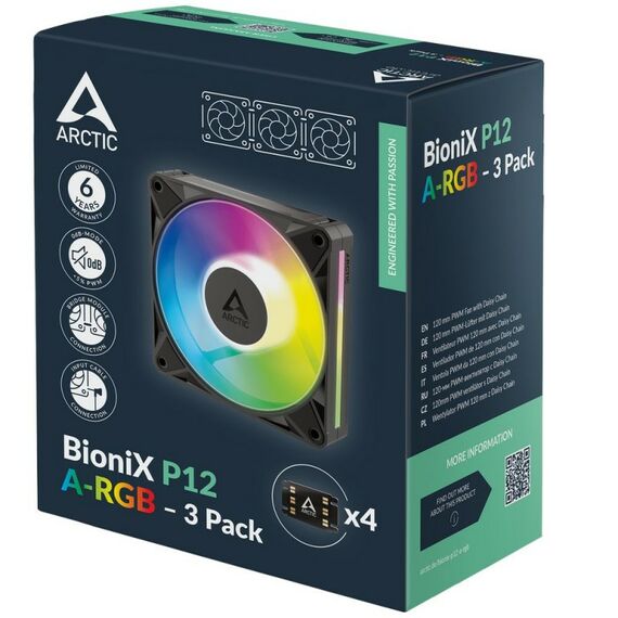 Вентилятор корпусной Arctic Cooling BioniX P12 A-RGB 3 Pack [ACFAN00337A] фотографии