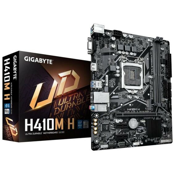 Материнская плата GigaByte H410M H 2.0 H410, LGA1200, 2xDDR4, 1*PCI-Ex16, 2*PCI-Ex1, 1*M.2, 1*TypeC, 3*USB3.2Gen1, 6*USB2.0, 4*SATA3.0, 1G, VGA, HDMI, MATX, RTL фотографии