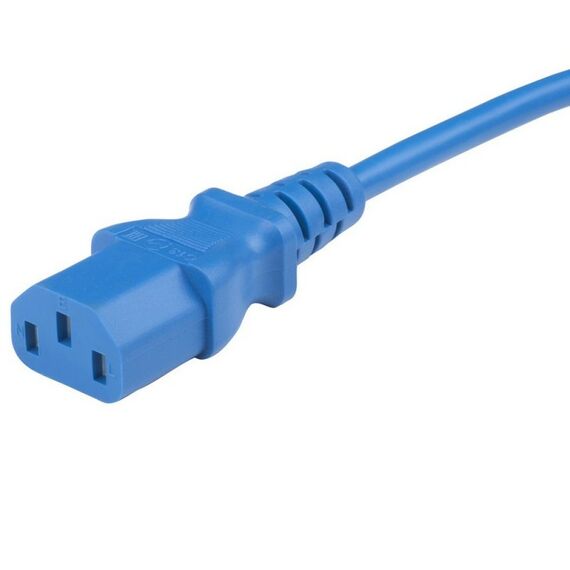 Кабель питания Hyperline PWC-IEC13-IEC14-5.0-BL монитор-компьютер, IEC 320 C13 - IEC 320 C14 (3x1.0), 10A, прямая вилка, 5м, синий, ПВС-АП-3*1,0-250-C13C14-10-5,0, ГОСТ 30851.1-2002 (МЭК 60320-1:1994) фотографии
