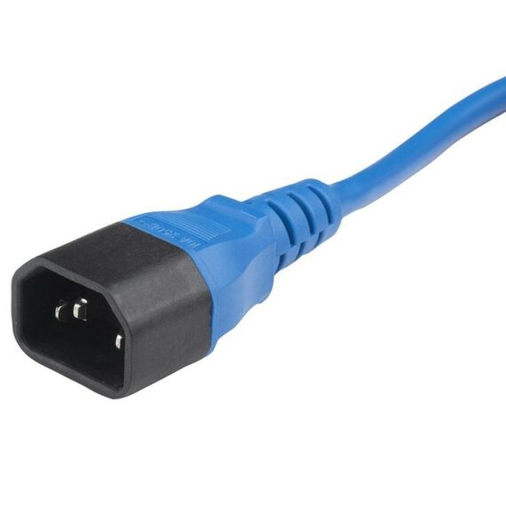 Кабель питания Hyperline PWC-IEC13-IEC14-5.0-BL монитор-компьютер, IEC 320 C13 - IEC 320 C14 (3x1.0), 10A, прямая вилка, 5м, синий, ПВС-АП-3*1,0-250-C13C14-10-5,0, ГОСТ 30851.1-2002 (МЭК 60320-1:1994) фотографии