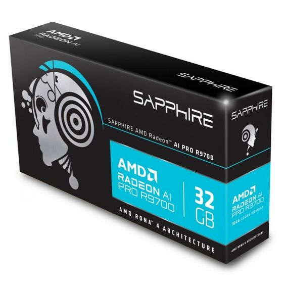 Видеокарта Sapphire AI PRO R9700 AI 32GB GDDR6, 256bit, 4xDP, BLOWER, RTL [32358-01-20G] фотографии