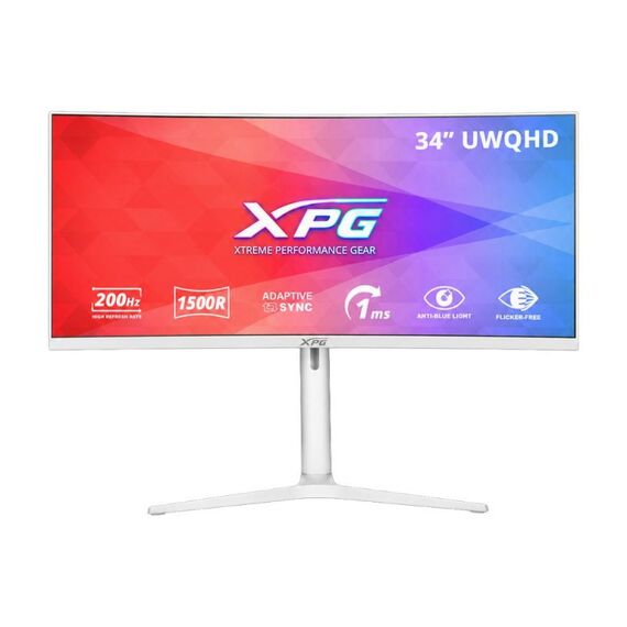 Монитор XPG RIFT R34WXC 34", белый, VA (Curved), 3440x1440, 21:9, 8bits, 200Hz, 350cd/m, 1ms, 4000:1, 2хHDMI2.0, 2хDP1.4, HAS, Vesa 75х75 [RIFT R34WXC-WHCEU] фотографии