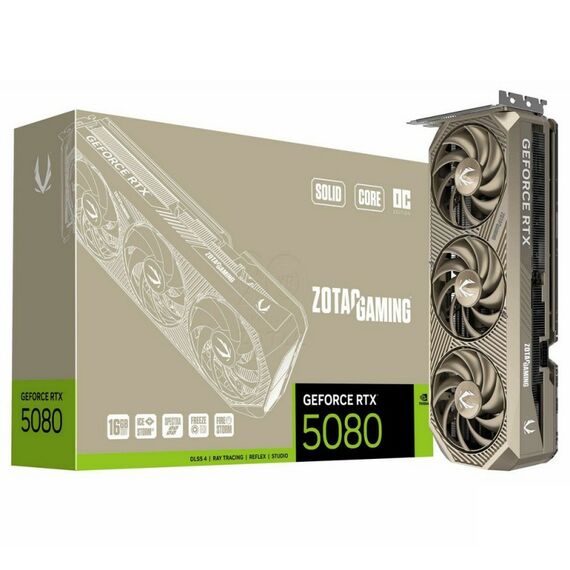 Видеокарта Zotac RTX 5080 SOLID CORE OC 20th ANNI Ed 16GB GDDR7 256bit 3xDP HDMI 3FAN PREMIUM PACK [ZT-B50800J2S-10P] фотографии