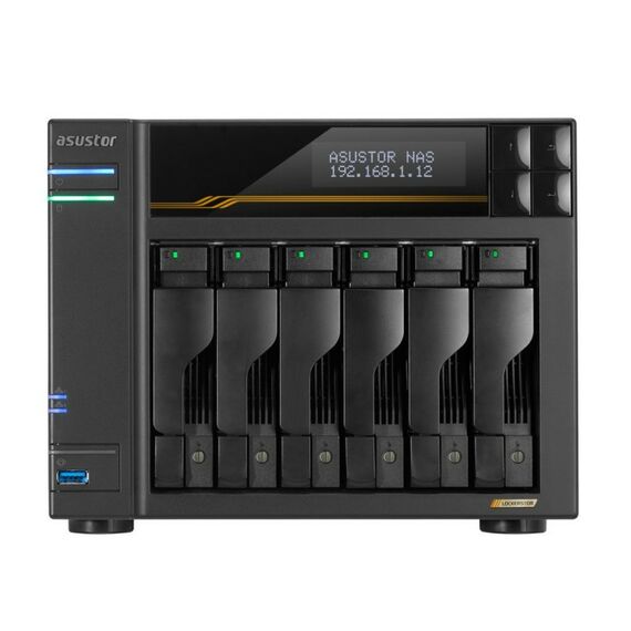 Платформа СХД Asustor AS6806T 6 Bay (Max.18), 4xM.2, 2x5GLAN, 2x10GLAN, 16GB (Max.64GB), DDR5, 2xUSB-C, 3xUSB [90IX01T6-BW3S00] фотографии