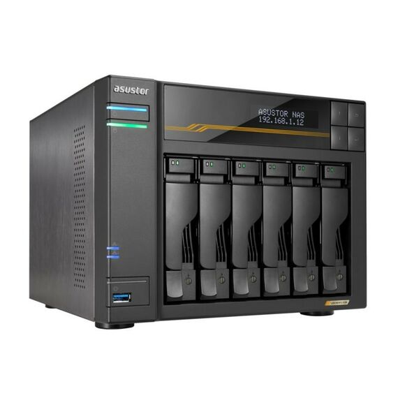 Платформа СХД Asustor AS6806T 6 Bay (Max.18), 4xM.2, 2x5GLAN, 2x10GLAN, 16GB (Max.64GB), DDR5, 2xUSB-C, 3xUSB [90IX01T6-BW3S00] фотографии