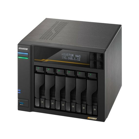 Платформа СХД Asustor AS6806T 6 Bay (Max.18), 4xM.2, 2x5GLAN, 2x10GLAN, 16GB (Max.64GB), DDR5, 2xUSB-C, 3xUSB [90IX01T6-BW3S00] фотографии