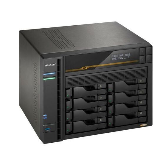 Платформа СХД Asustor AS6808T 8 Bay (Max.20), 4xM.2, 2x5GLAN, 2x10GLAN, 16GB (Max.64GB), DDR5, 2xUSB-C, 3xUSB [90IX01T8-BW3S00] фотографии