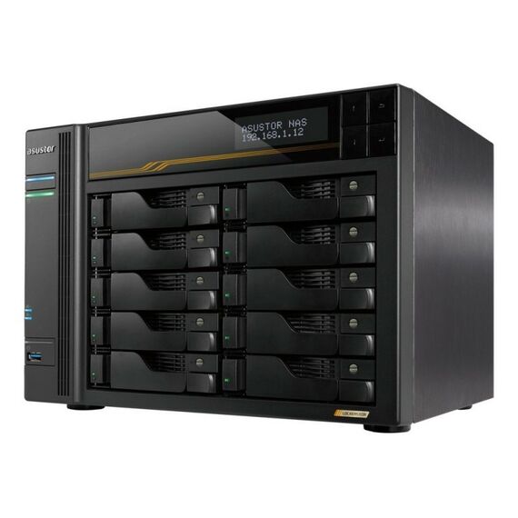 Платформа СХД Asustor AS6810T 10 Bay, 4xM.2, 2x5GLAN, 2x10GLAN, 16GB (Max.64GB), DDR5, 2xUSB-C, 3xUSB [90IX01T0-BW3S00] фотографии