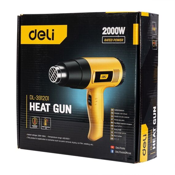 Фен технический Deli DL391201 2000Вт, рабочая температура 400/600 град. фотографии