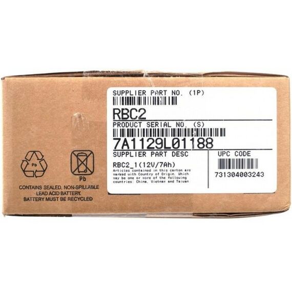 Аккумуляторы для ИБП и охранных систем: Cменная батарея APC RBC2 12В, 7Ач фотографии