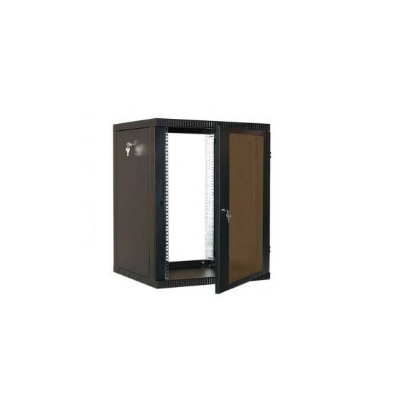 Шкафы и стойки: Шкаф NT WALLBOX 15-66 B 19", настенный, чёрный, 15U, 600*650, дверь стекло-металл фотографии