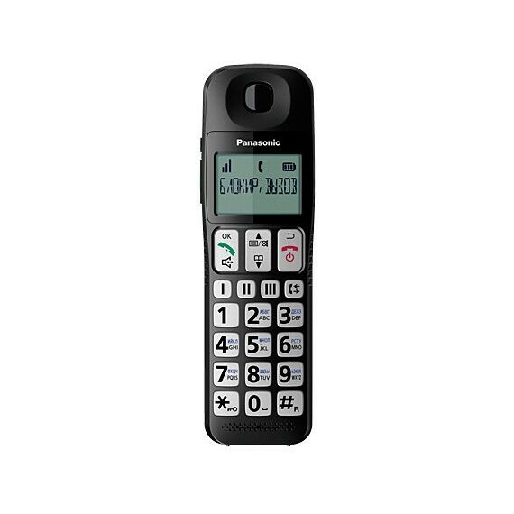 Радиотелефоны DECT: Радиотелефоны Panasonic KX-TGE110RUB Black трубка с ЖК  диспл., DECT фотографии