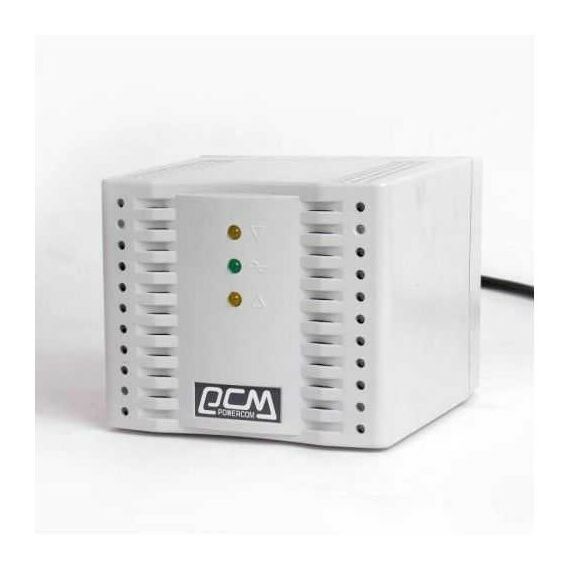 Стабилизаторы напряжения: Стабилизатор PowerCom TCA-3000 Whitex вх.187~253 В, вых. 220V±5%, 4  розетки Euro фотографии