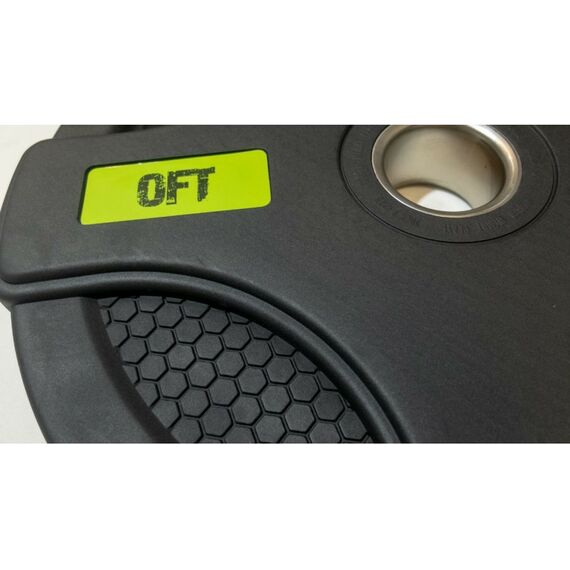 Диски d 50: Диск олимпийский Original FitTools FT-2HGP-20 обрезиненный черный с двумя хватами 20 кг фотографии