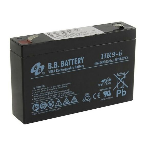 Аккумуляторы для ИБП и охранных систем: Аккумулятор для UPS B.B. Battery HR9-6 6V, 9Ah фотографии