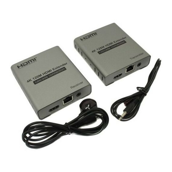 Переходники, разветвители: Удлинитель Orient VE048 HDMI Extender HDMI 19F-> RJ45 -> HDMI 19F, до 120м, передача  ИК сигналов фотографии