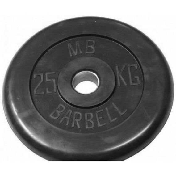 Диски d 25: Диск обрезиненный MB BARBELL MB-PltB26-25 26 мм 25 кг фотографии