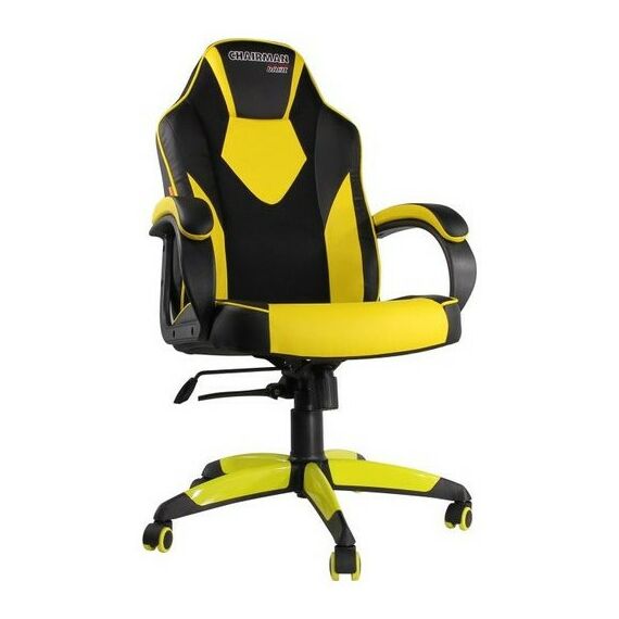 Стулья и кресла: Кресло игровое Chairman Game 17 экопремиум чёрный/жёлтый [7028515] фотографии