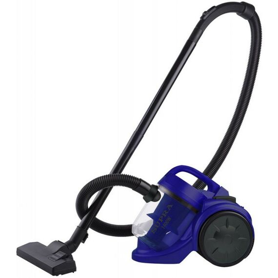 Пылесосы: Пылесосы циклон Supra VCS-1492 мощность 1400 Вт, мощность всасывания 270 Вт, система очистки с НЕРА-фильтром, контейнер для сбора пыли емкостью 2.5л, пластиковые трубки, цвет синий фотографии