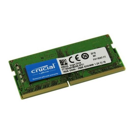 Оперативная память: Модуль памяти Crucial 16Gb DDR4 SODIMM <PC4-21300> CL19 for NoteBook [CT16G4SFS8266] фотографии