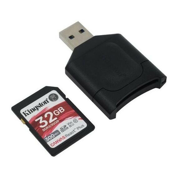 Secure Digital карты: Карта памяти Kingston 32Gb SDHC V90 UHS-II U3 + Card Reader [MLPR2/32GB] фотографии