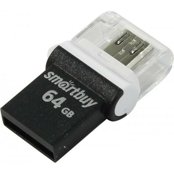 USB флешки: USB Flash память SmartBuy 64Gb USB2.0/USB micro-B OTG RTL [SB64GBPO-K] фотографии