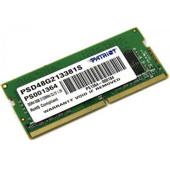 Память для ноутбуков: Модуль памяти Patriot 8Gb DDR4 SODIMM <PC4-17000> CL15 [PSD48G213381S] фотографии