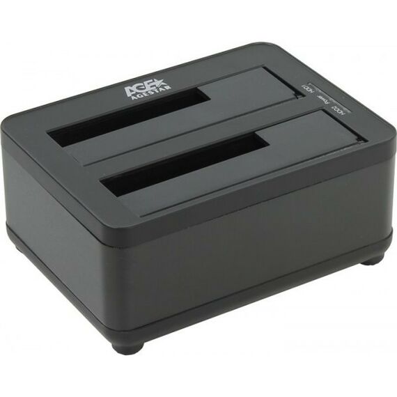 Аксессуары для жестких дисков: Бокс для жесткого диска AgeStar 3UBT8 Black для подключения 2x3.5"/2.5"SATA HDD, USB3.0 фотографии