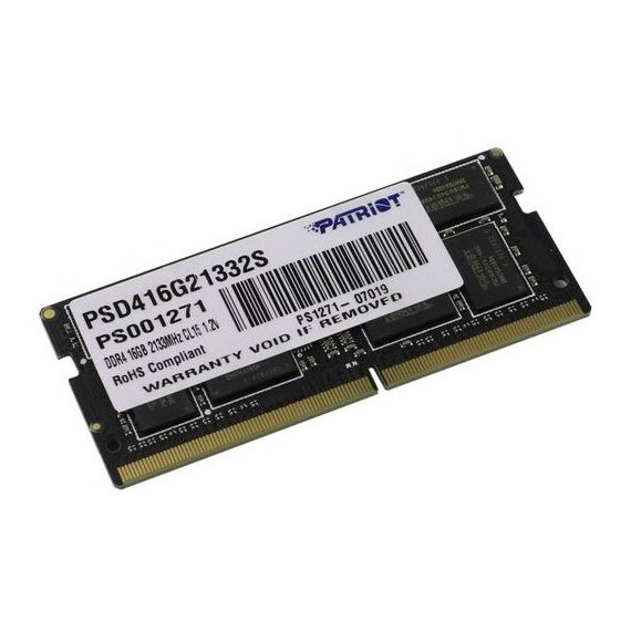 Память для ноутбуков: Модуль памяти Patriot 16Gb DDR4 SODIMM <PC4-17000> CL15 for NoteBook [PSD416G21332S] фотографии