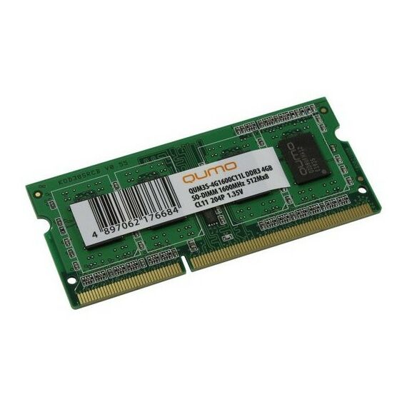 Память для ноутбуков: Модуль памяти QUMO 4Gb DDR3 SODIMM <PC3-12800> CL11 for NoteBook [QUM3S-4G1600C11L] фотографии