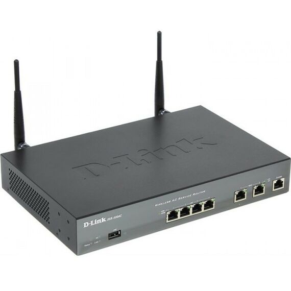 Беспроводные сети: Роутер WiFi D-link DSR-500AC Gigabit Wireless AC VPN Router 4UTP 1000Mbps,802.11a/g/n/ac,  2WAN, USB2.0, 867Mbps,2x2dBi фотографии