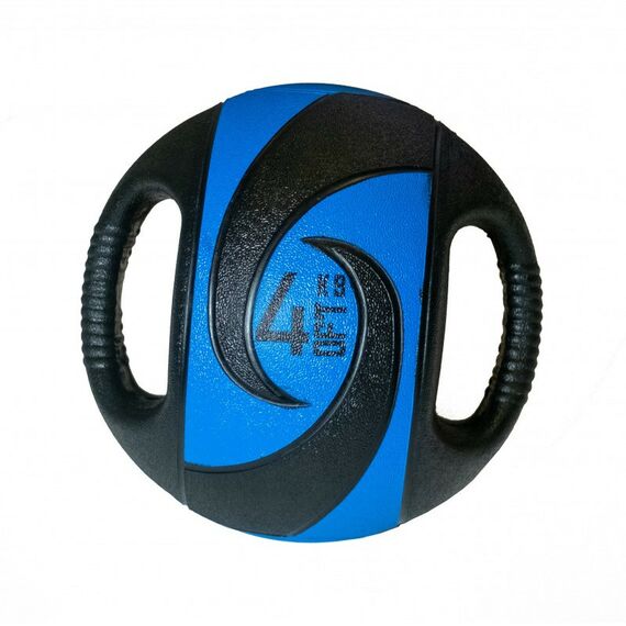 Фитнес оборудование: Мяч тренировочный (медицинбол) с хватами Original FitTools FT-DHMB-04 4 кг фотографии