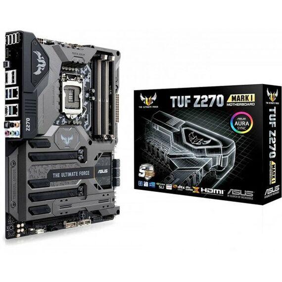 Материнские платы: Материнская плата Asus TUF Z270 MARK 1 LGA1151 <Z270> 3xPCI-E HDMI+DP 2xGbLAN SATA RAID ATX 4DDR4 RTL фотографии