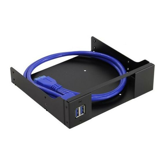 Корпуса компьютерные: Крепление для корзины Procase MU-102-USB3-BK в отсек 5.25" + 2xUSB3.0 фотографии