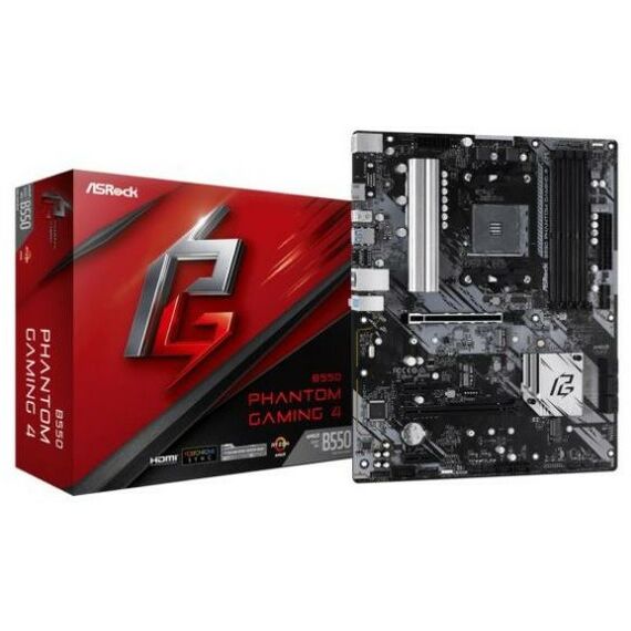 Материнские платы: Материнская плата ASRock B550 PHANTOM GAMING 4 AM4  2xPCI-E HDMI GbLAN SATA ATX 4DDR4 RTL фотографии