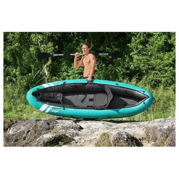 Байдарки: Байдарка BestWay 65118 280 х 86 см, 1 весло, ручной насос, 2 съёмных ребра, 1 сиденье, 1 сумка, ремкомплект фотографии