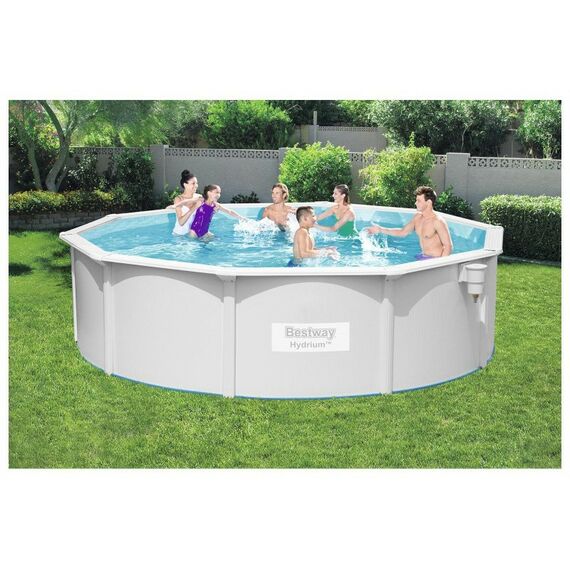 Бассейны: Бассейн стальной BestWay Hydrium 460 х 120 см песчаный фильтр-насос, лестница, подстилка, тент [56384] фотографии